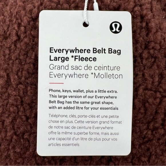 RARE! NEW Lululemon Everywhere Belt Bag *FLEECE Large 2L - Brown Earth/Gold - Picture 5 of 10